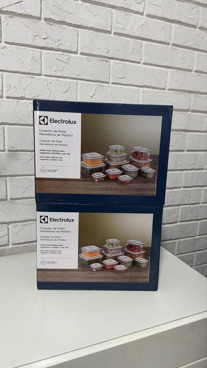 Promoção Kit Potes Herméticos Plásticos Cinza 12 Unidades Electrolux