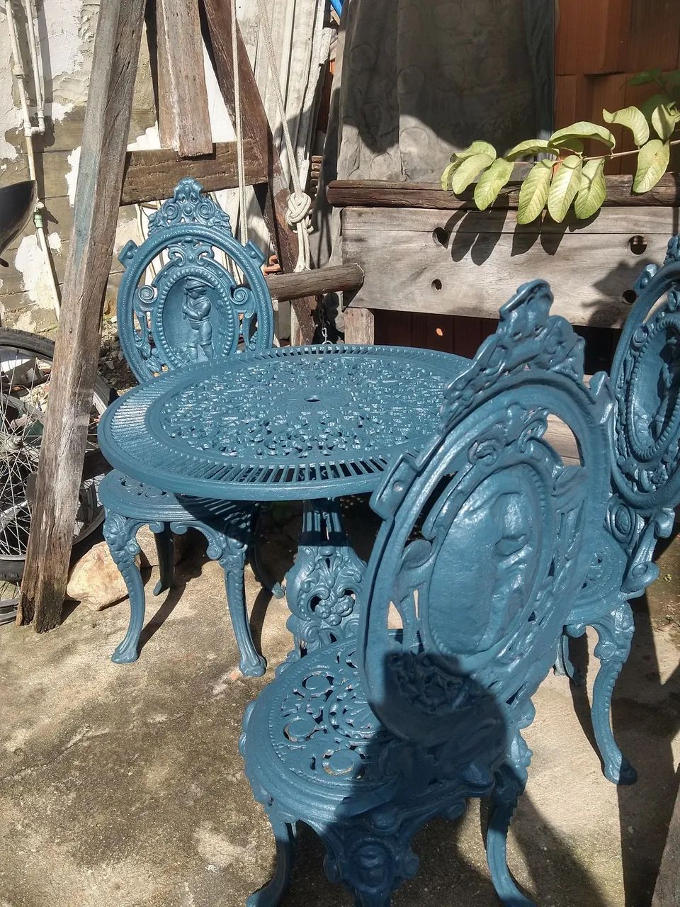Antiga mesa de jardim    ((..metal ))/.. ()aceito. Ofertas)) - Foto 4