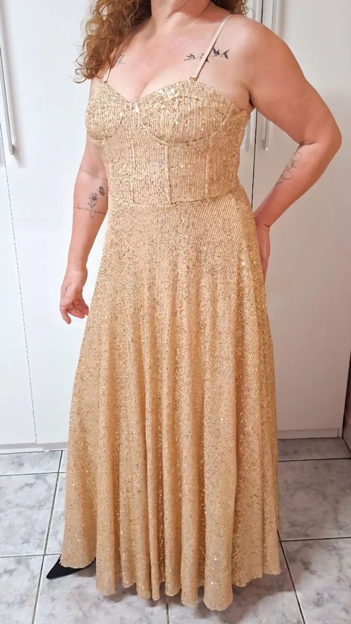 Vestido de Festa Dourado - Foto 3