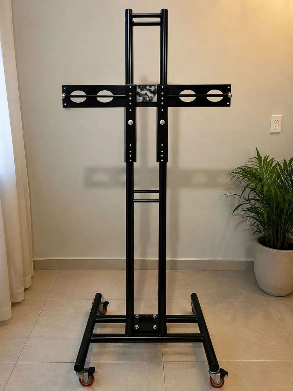 Suporte para TV pedestal com rodinhas 