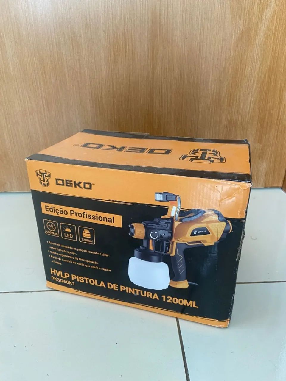 Professional Deko HVLP Electric Paint Spray Gun with LED Light and 3 Nozzles, Brand New Sealed!