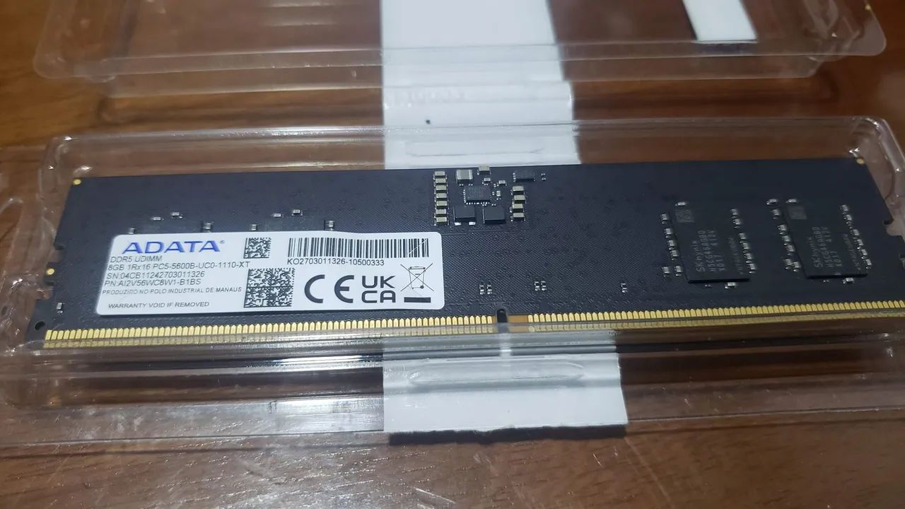 Memória 8GB DDR5 ADATA 5600MHz - NOVA445600628863160322