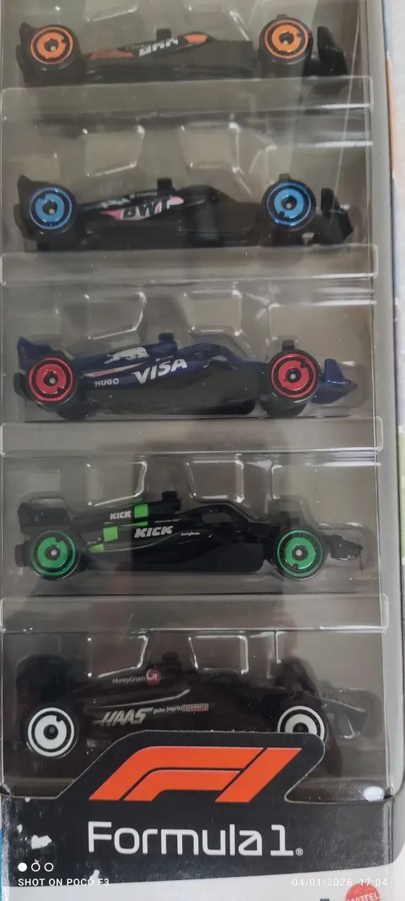 Carrinho Hot Wheels 1:64 Kit Fórmula-1 com 5 - Foto 2