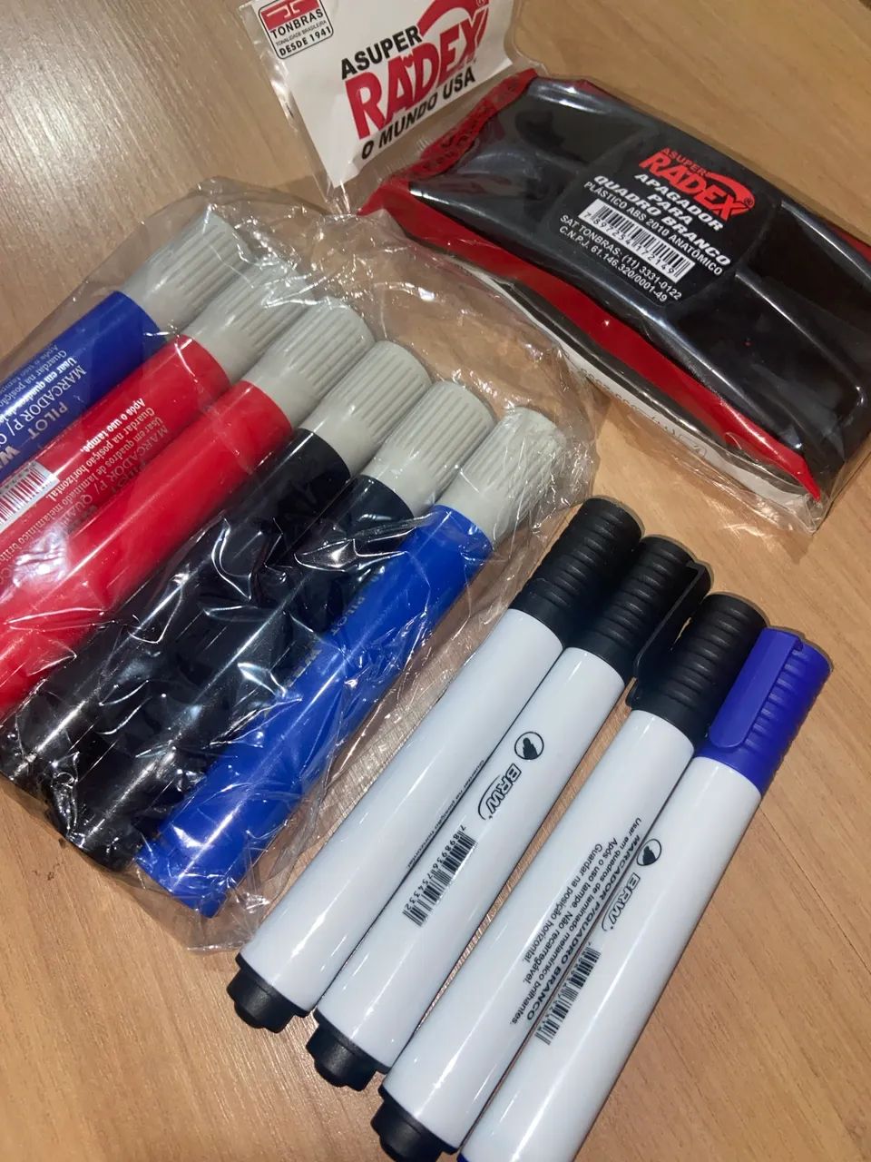 Kit canetas quadro branco + apagador 