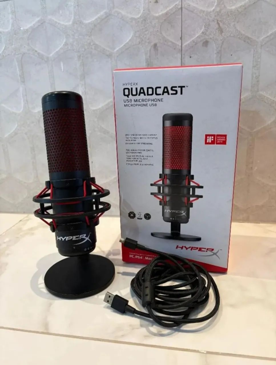 Microfone HyperX QuadCast Original USB Gamer Streaming - Foto 4