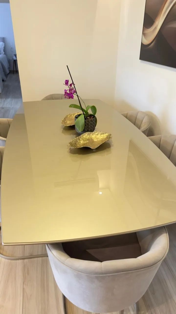 Cadeiras Beverly ChampagneTecido Suede Bege  - Foto 3
