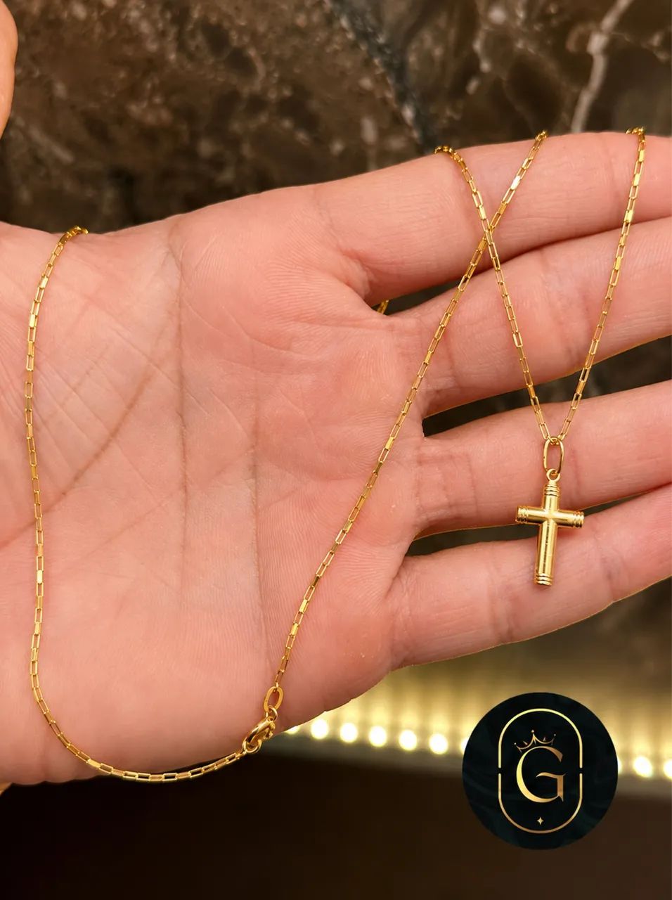 Cordão de ouro Cartier com pingente 3g ( LOJA )