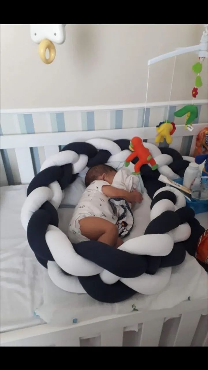 Protetor de Cama/Berço Trançado, 4 Pontas. 4Metros - Foto 3
