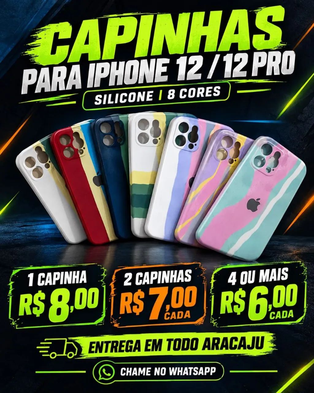 Capinhas de silicone iPhone 12 / 12 Pro - 8 cores<br> - Foto 2