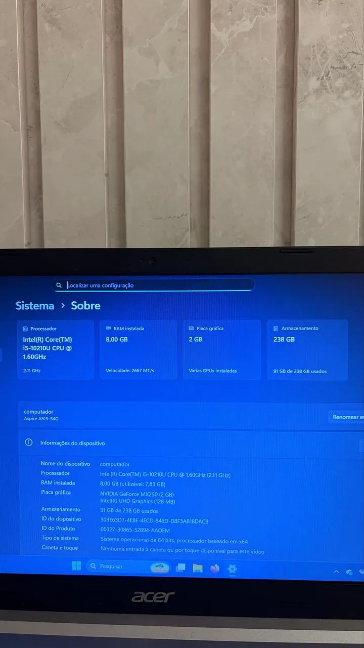 ? VENDO ACER ASPIRE 5 - i5 + MX250 ? - Foto 3