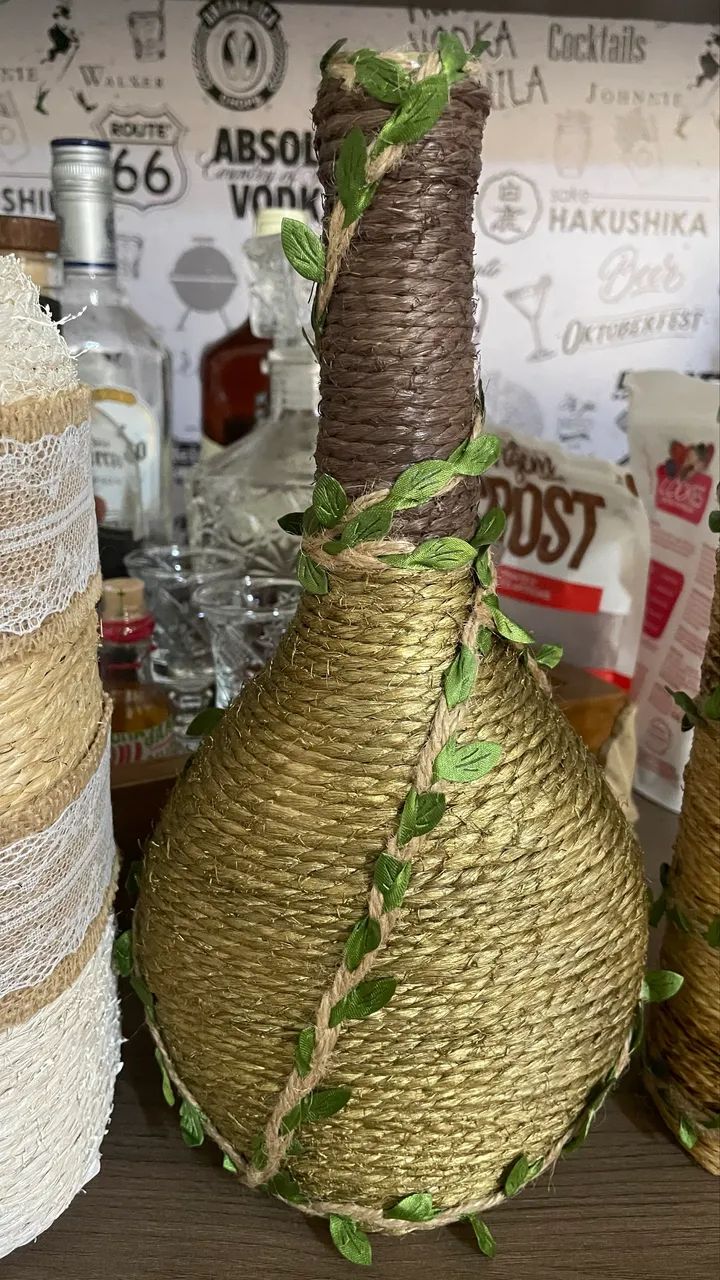 Kit com 3 garrafas decorativas  - Foto 3