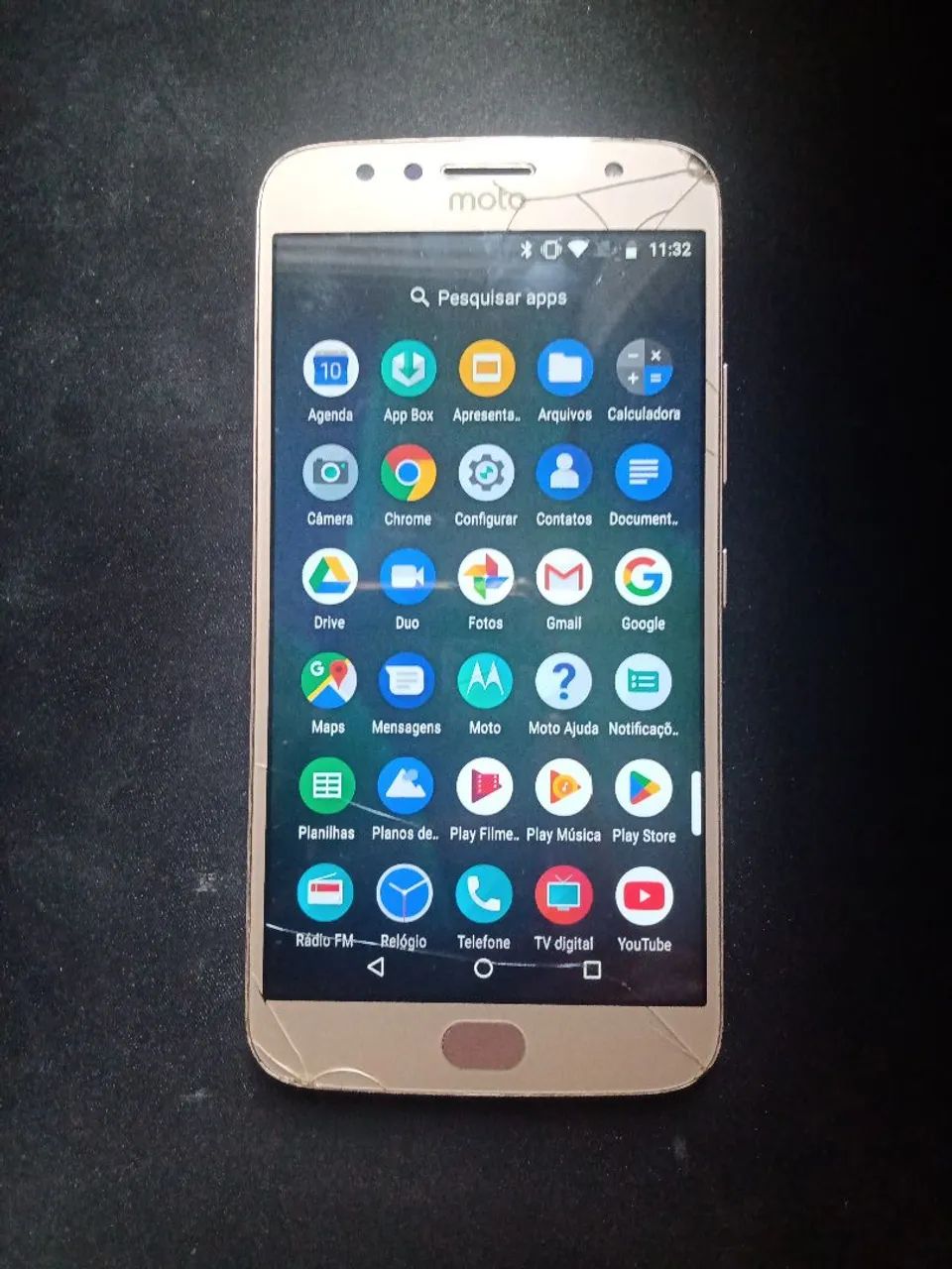 Moto G5s plus ouro rosê - funcionando (tela trincada) - Foto 4