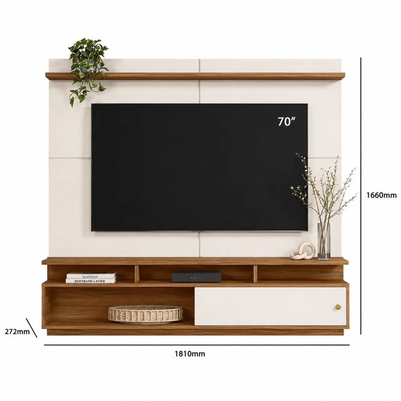 Painel Home Suspenso Morretes 180cm para TV até 70 Polegadas - Mobler - Foto 5