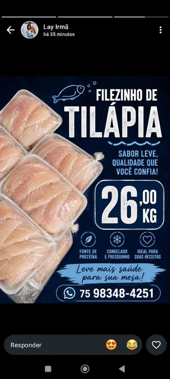 Filézinho de tilápia natural 