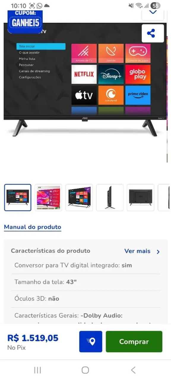 Tv smart 43 polegadas nova - Foto 2