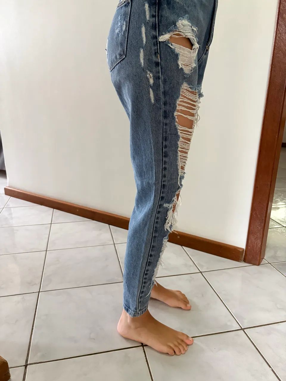 Calça jeans feminina tamanho 34 - Foto 4