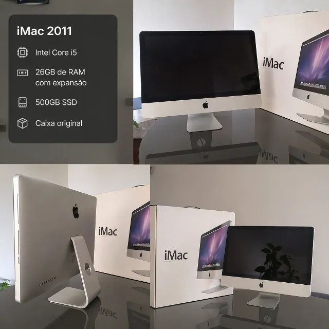 iMac 2011 i5 - 26gb - 500 SSD - Caixa Original - PRA FECHAR LOGO