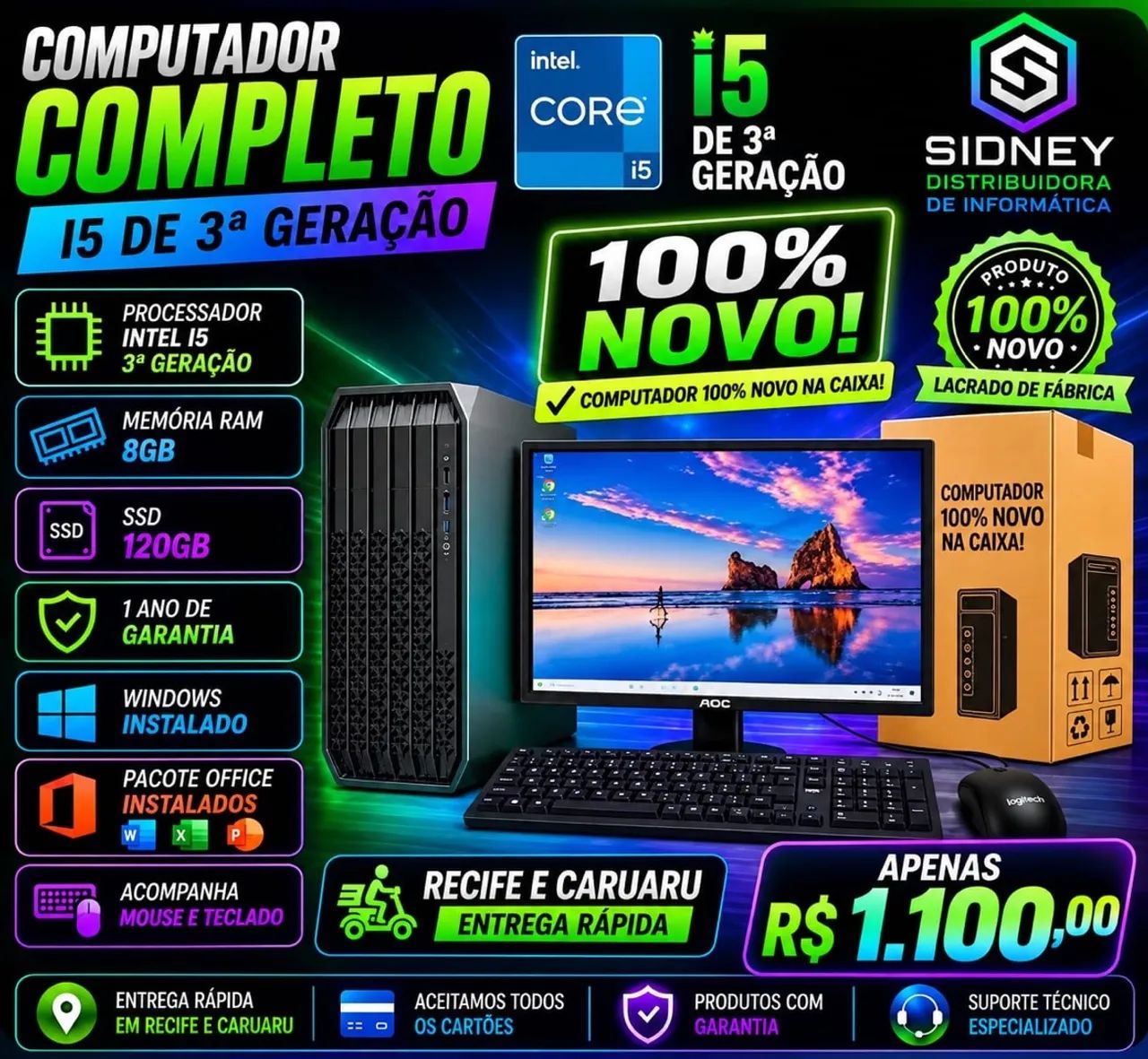 Computador Completo Intel Core i5 100%
