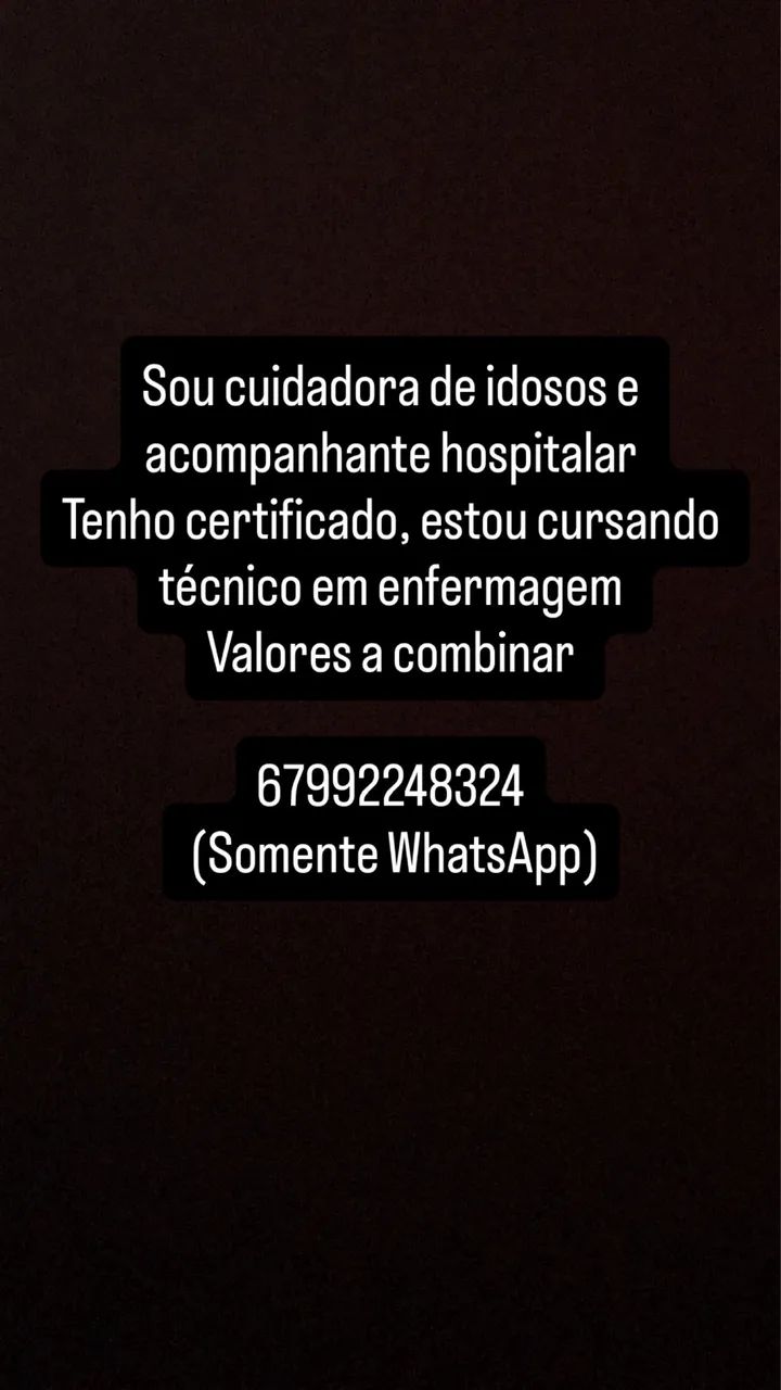 Cuidadora e acompanhante hospitalar 