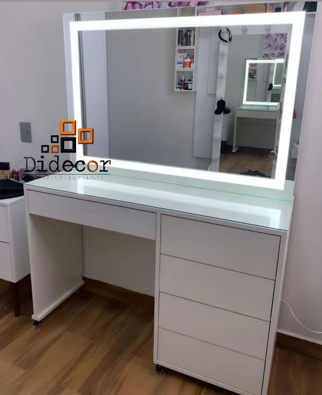 Camarim com espelho led 