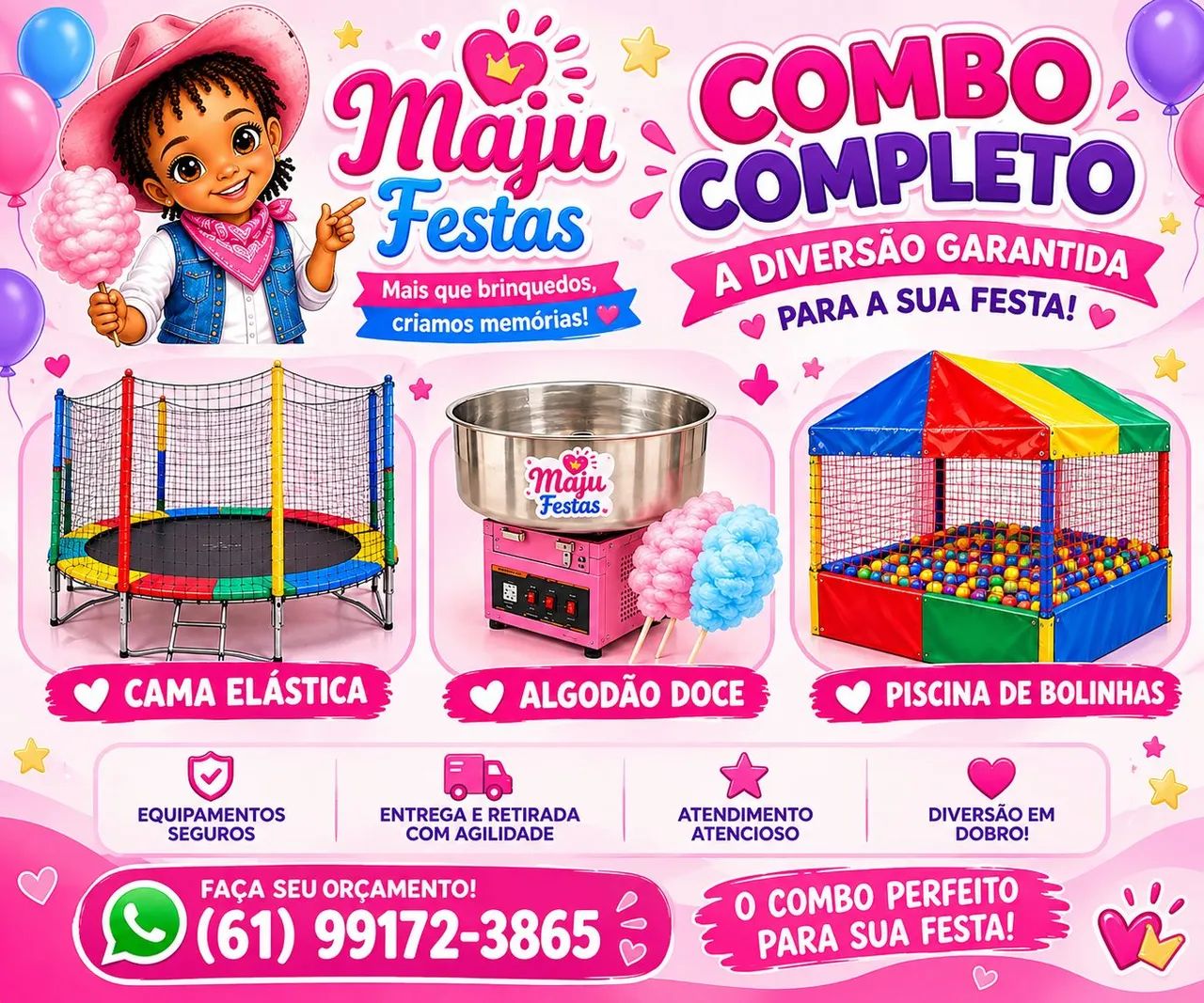 Cama elastica e algodão doce 