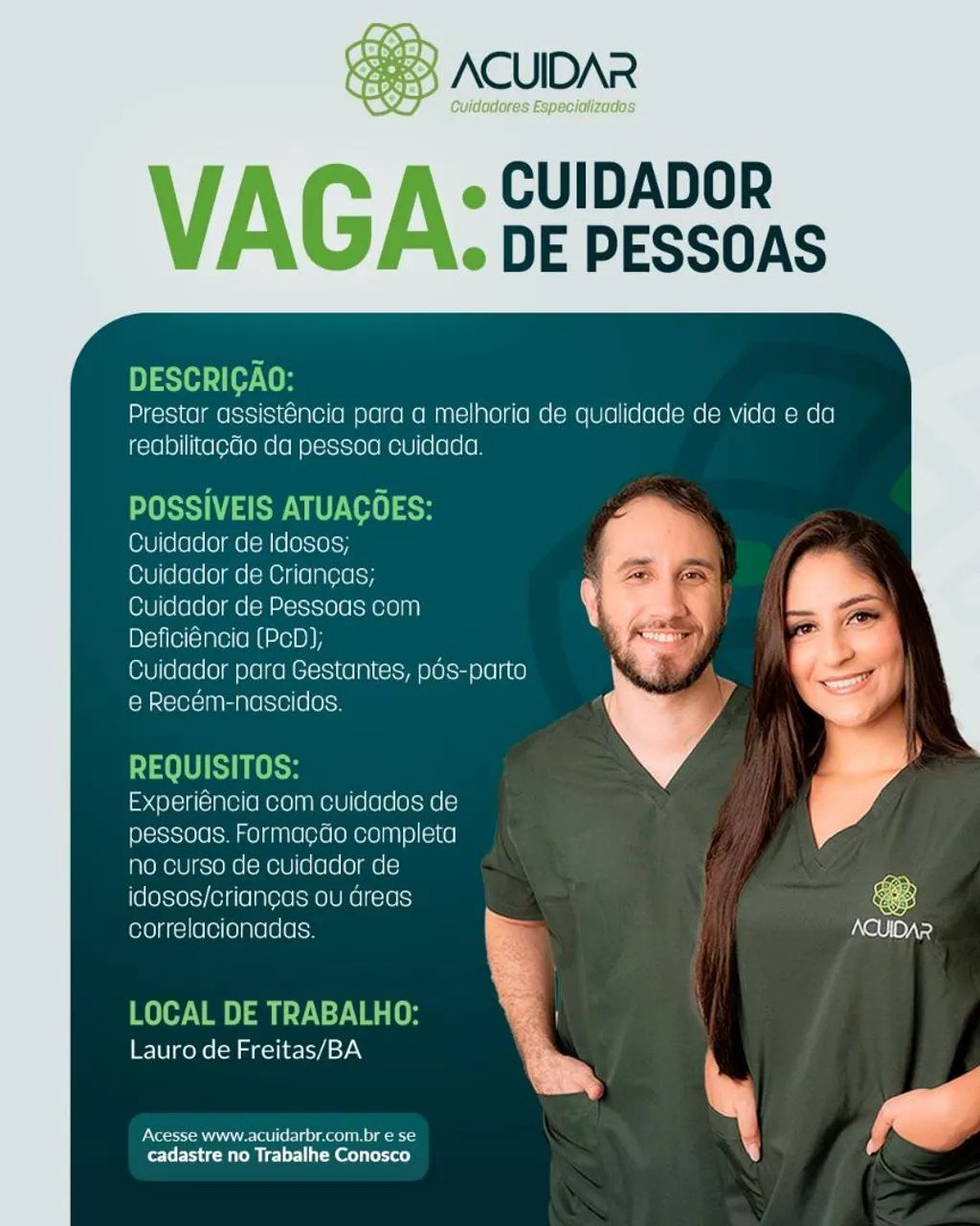 Vagas para cuidadora de idosos 