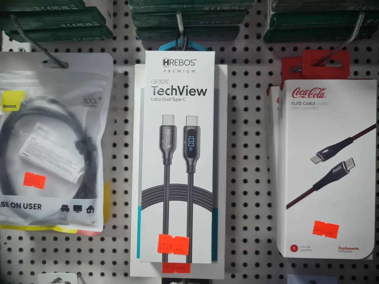 Cabo USB-C para USB-C Leitor 100W - Hrebos