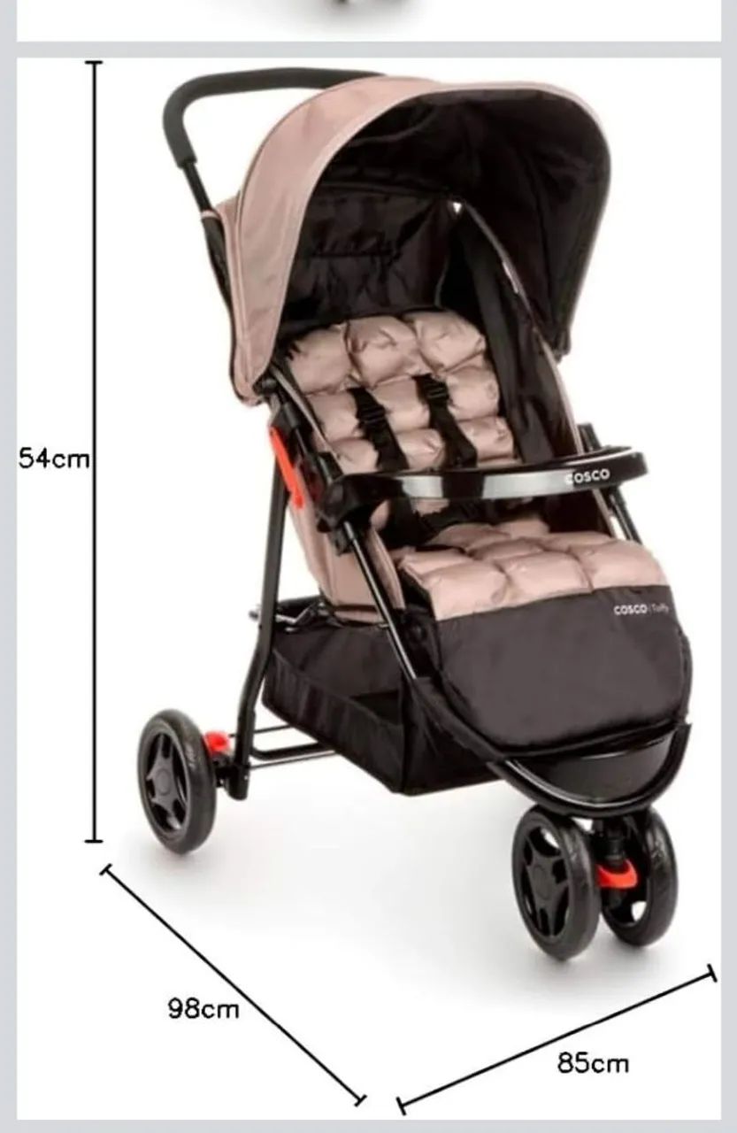 Carrinho de bebê com Bebê conforto Cosco  - Foto 2