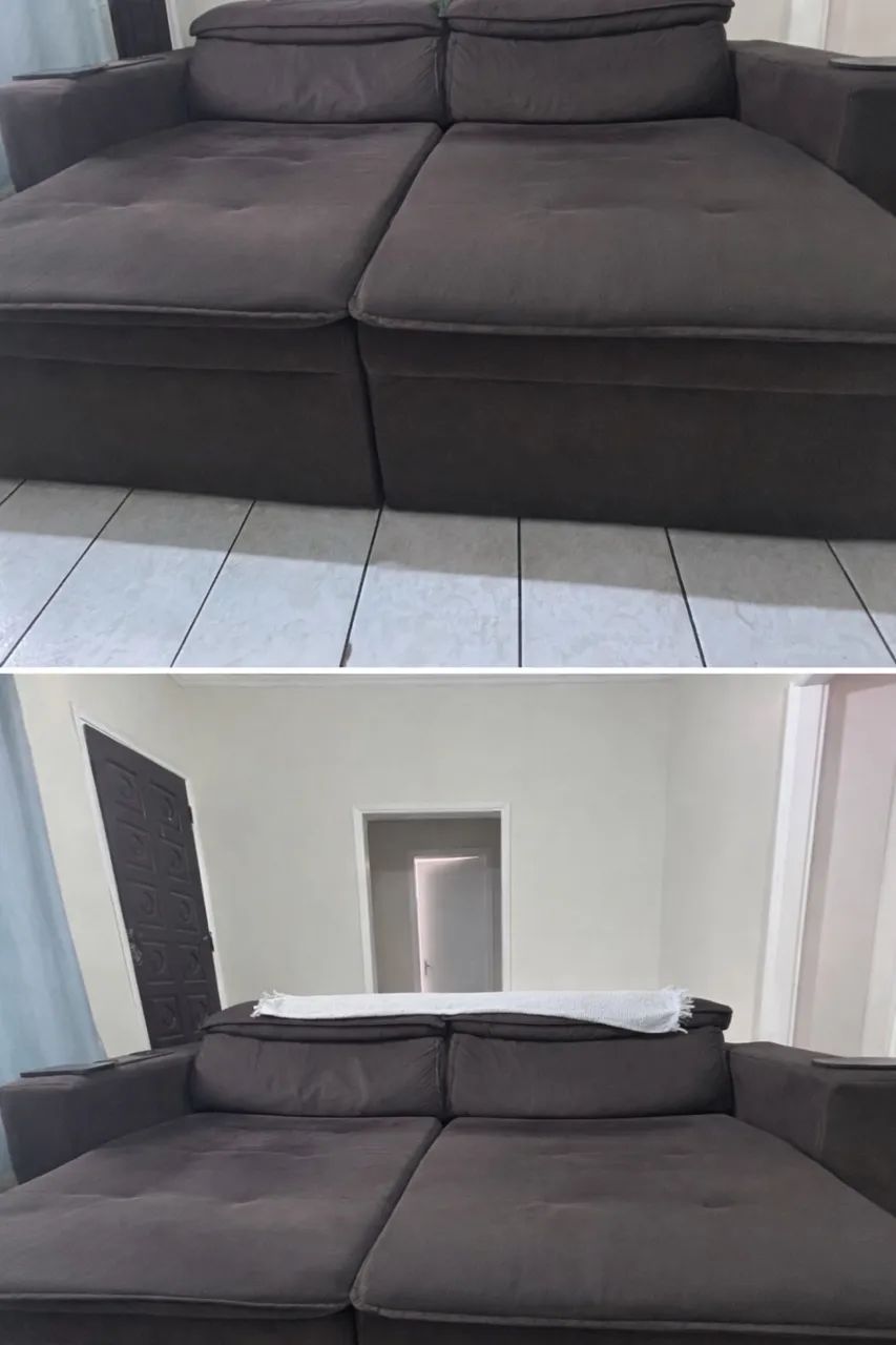 Sofá retrátil, marrom  - Foto 2