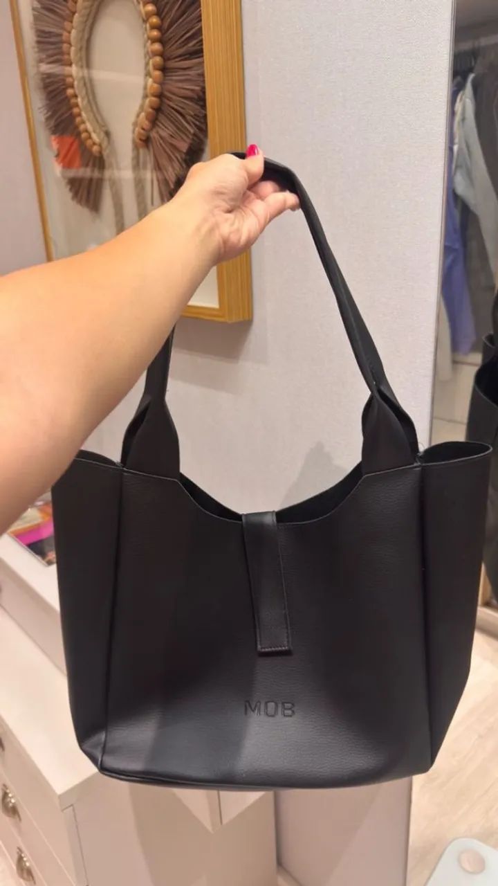 bolsa de ombro mob preta - Foto 4