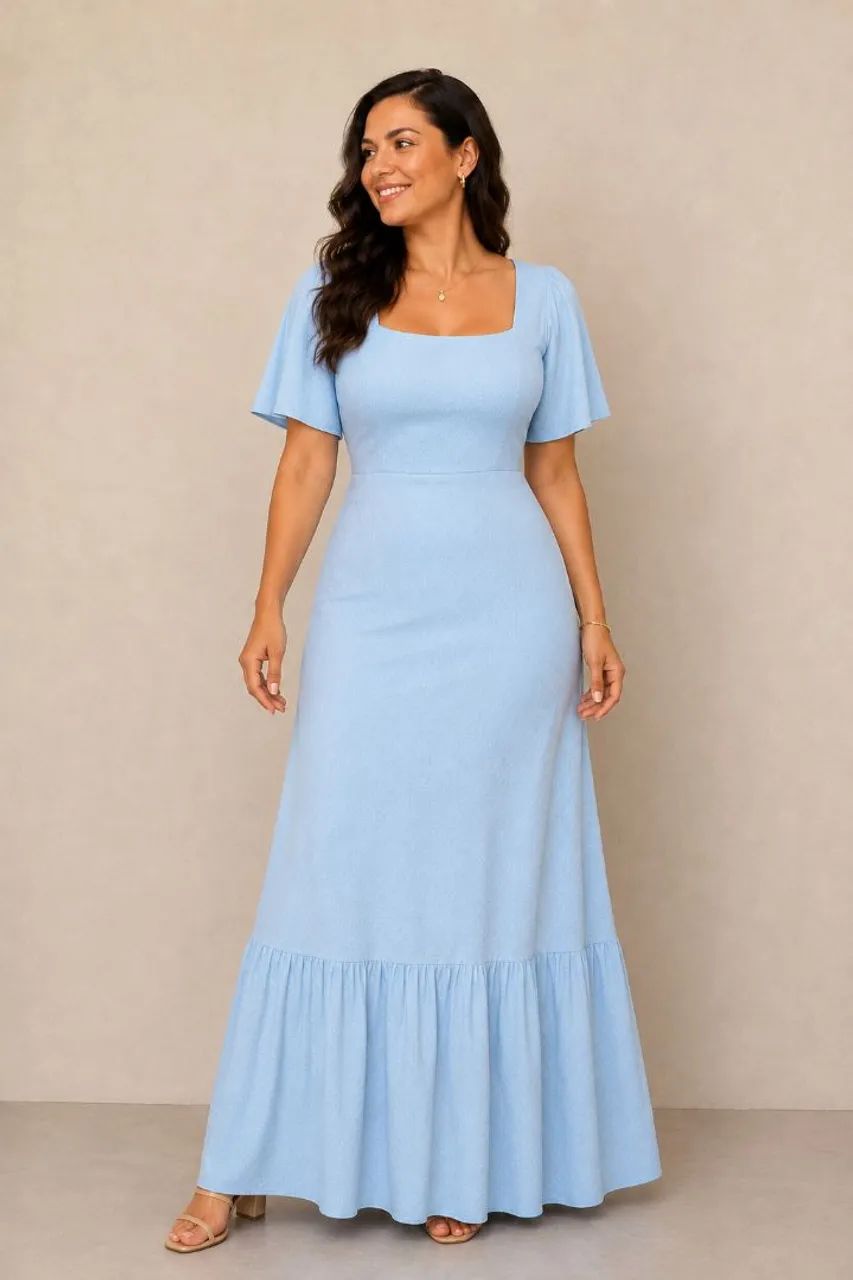 Vestido Azul bebê P/M