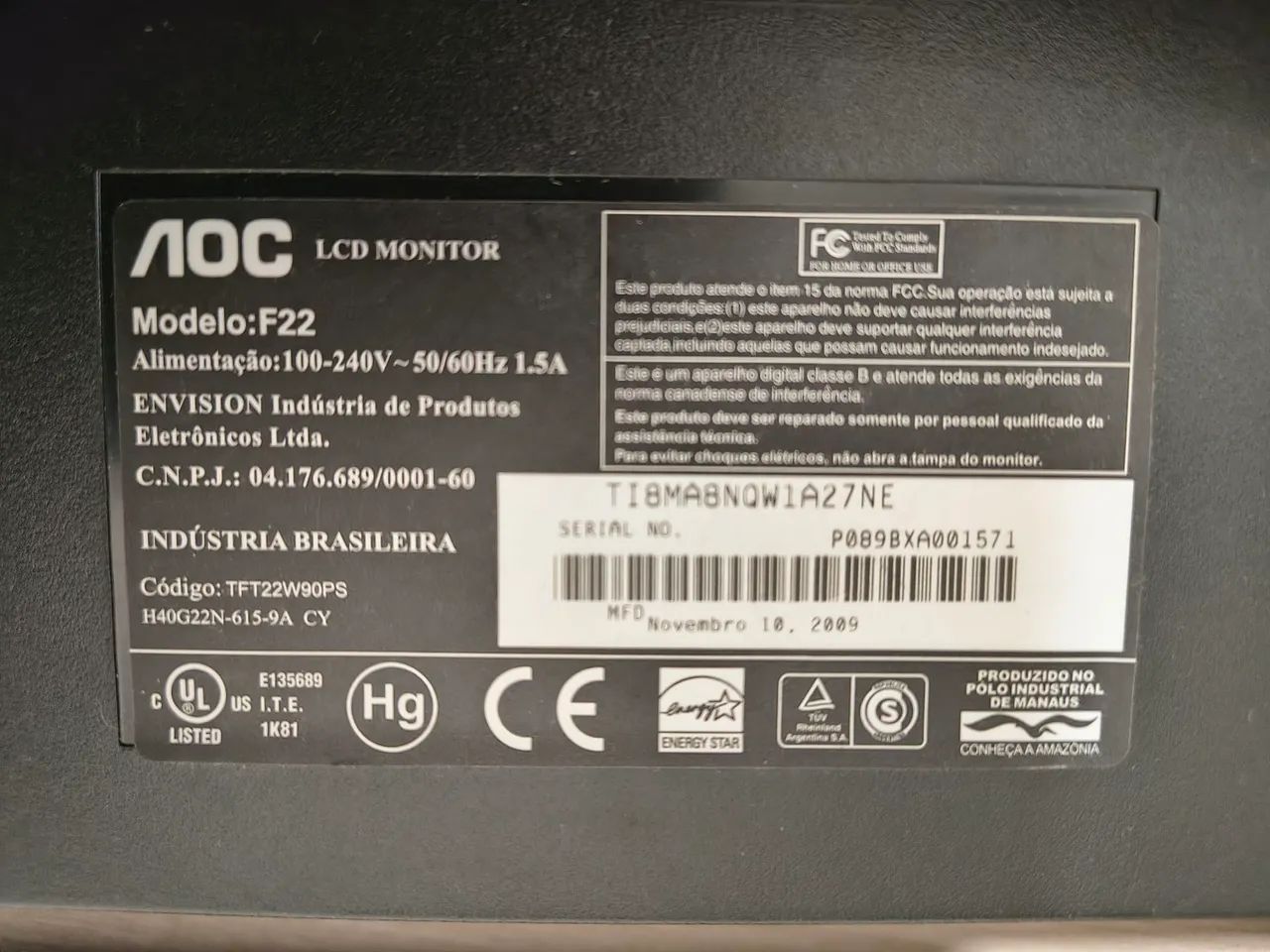 Monitor AOC 22 polegadas  - Foto 2