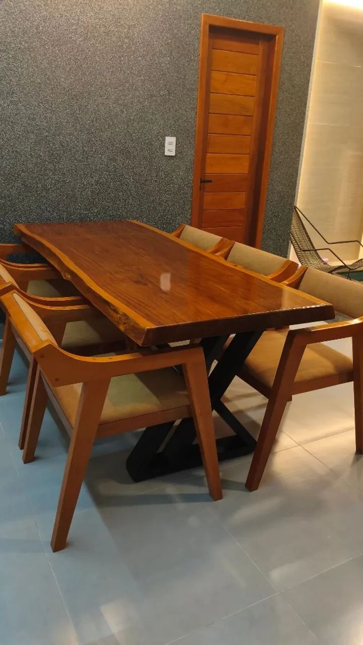 Mesa Rústica 2 metros com poltronas katakana acolchoadas  - Foto 4