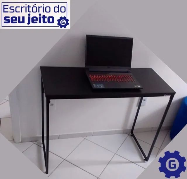 Mesa para Notebook NOVA Multiuso de escritório Estilo Industrial Computador Escrivaninha - Foto 3