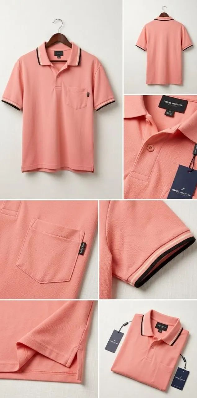 Camisa polo masculino rosa - Foto 2