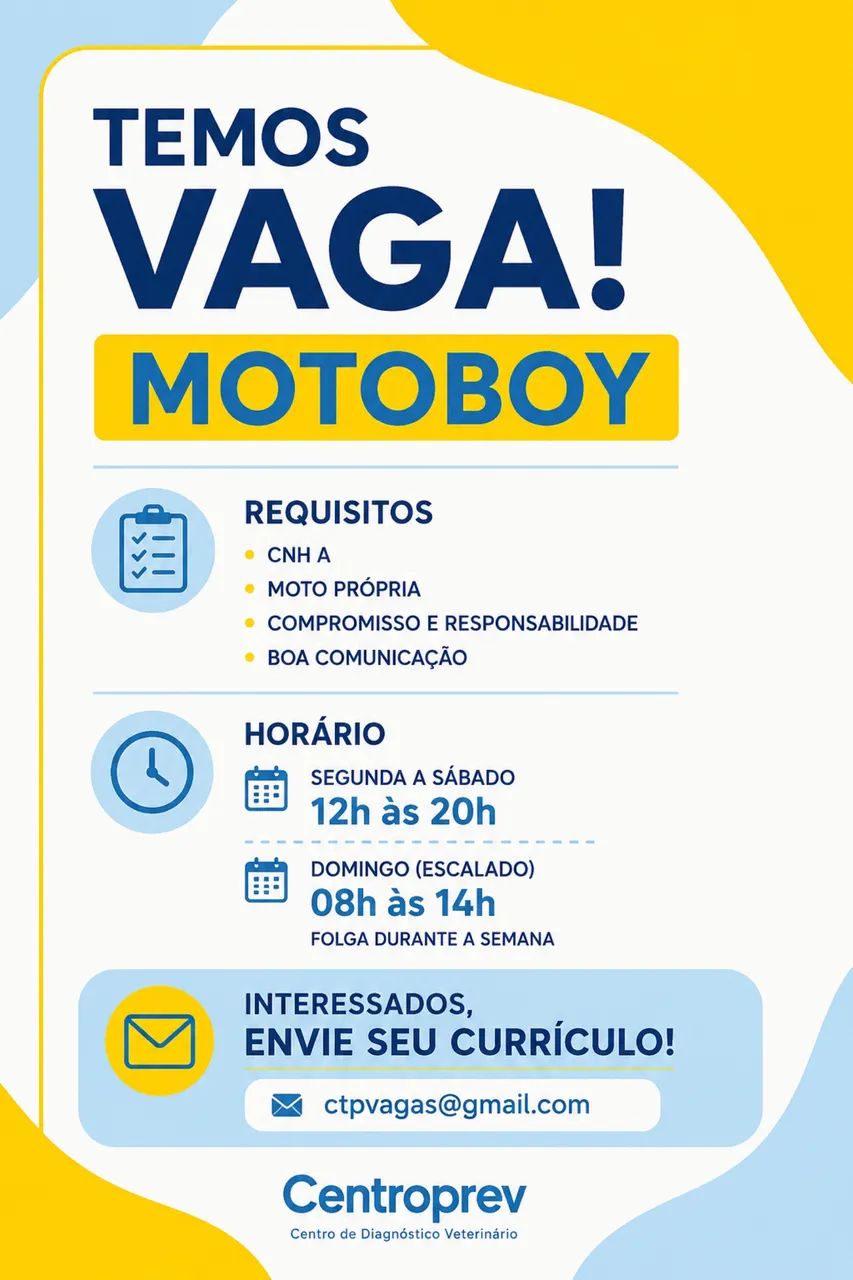 Vaga para Motoboy