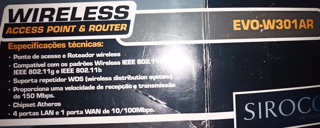 Roteador sem fio wireless Siroco Evo _w301ar +4 cabos de redes 6 , 2 , 1,5 e 1 metros - Foto 4
