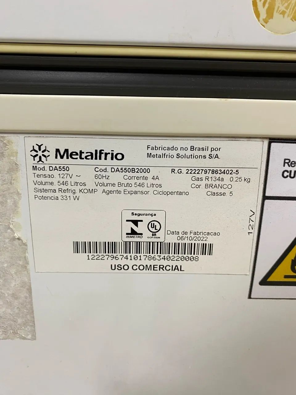 Freezer Metalfrio Mod. DA550 - Foto 5