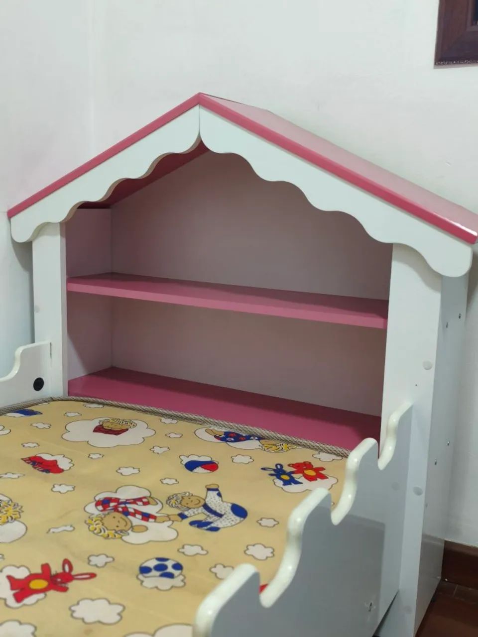 Cama infantil Juvenil Casinha Rosa  - Foto 2