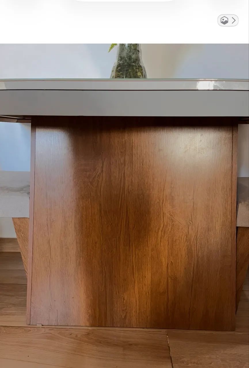 MESA DE JANTAR OFF-WHITE COM TAMPO DE VIDRO - Foto 4