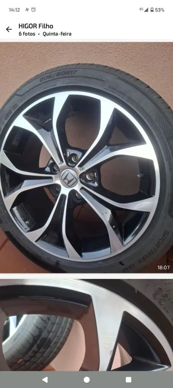 Rodas e pneus novos Civic G9 2017 - Foto 2