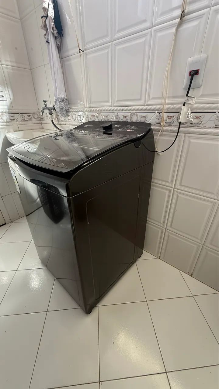 LAVADORA DE ROUPA BRASTEMP 13kg CESTO INOX 12 PROGRAMA DE LAVAGEM NA COR CINZA PLATINUM  - Foto 2