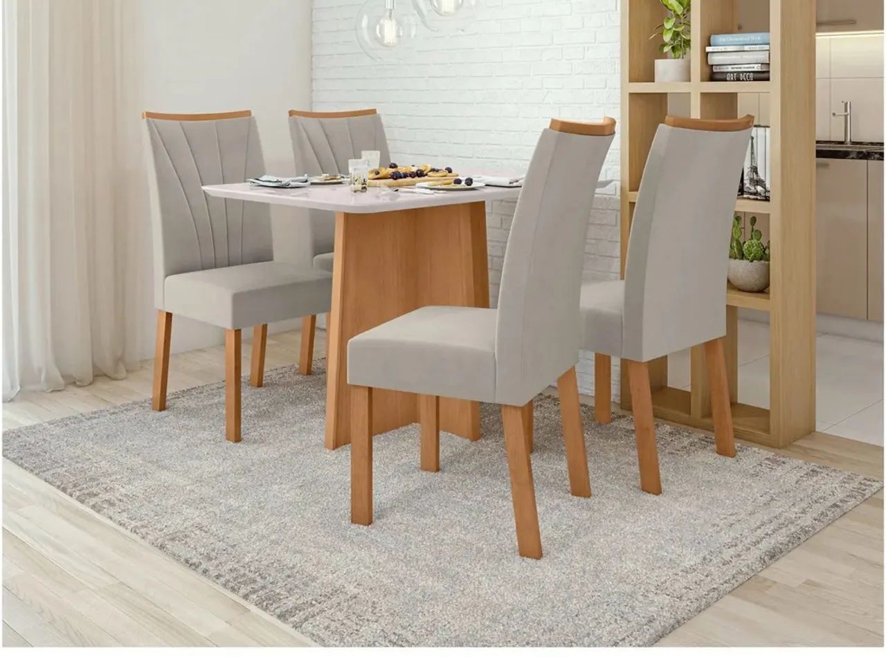 Jogo de Mesa de Jantar com 4 Cadeiras 
