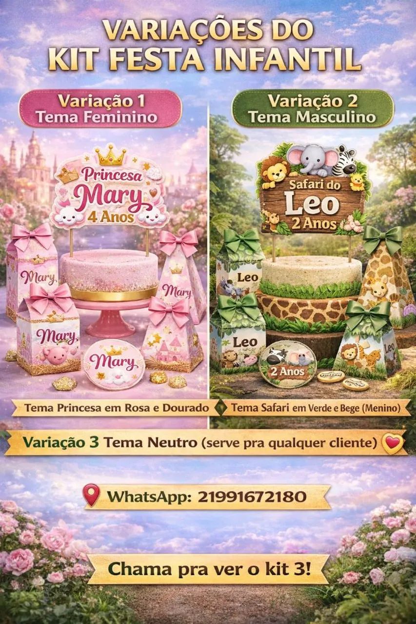 Kit Festa Infantil Personalizado (Vários Temas - Menino e Menina) - Foto 2