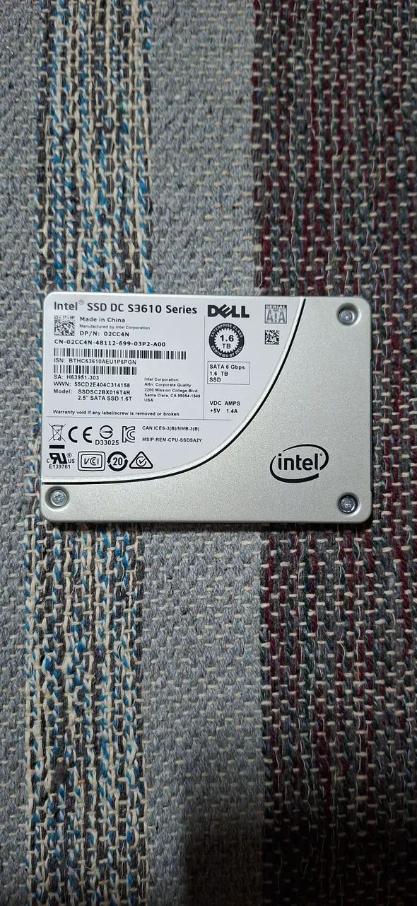 SSD Intel sata DC S3610 1.6tb enterprise 6Gbps sff (100% saúde) - Foto 2