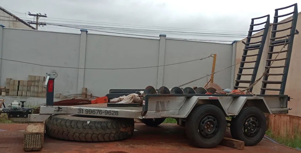 Carretinha Bitruck com documentação para mini escavadeira Yanmar vio20 - Foto 6