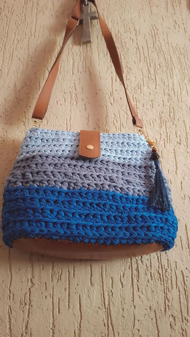 Bolsa crochê malha  - Foto 2