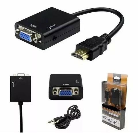 Cabo Adaptador Conversor Hdmi Para Vga Com Saída P2 De Áudio