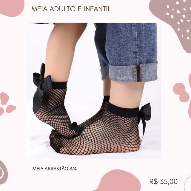 Meia 3/4 algodão ou arrastão - Foto 4