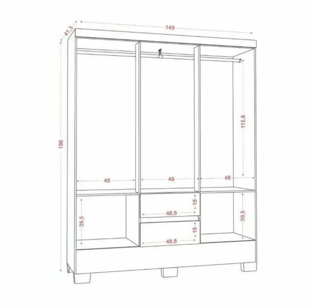Guarda Roupa Casal 6 Portas 2 Gavetas com Pés Super Lindo Fazemos Entrega - Foto 2